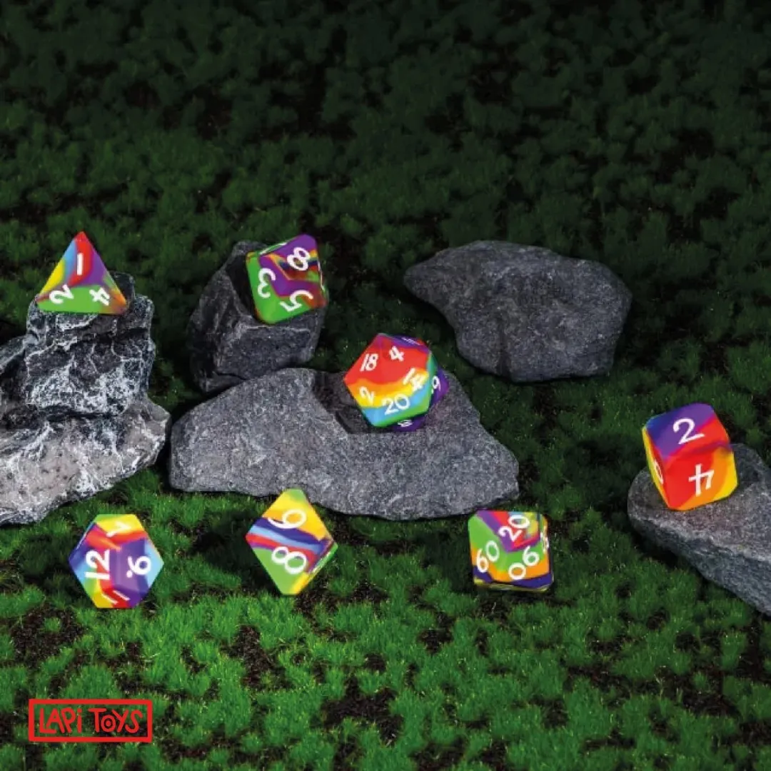 Lapi Toys D&D Polydice Regenboog Set - 7 Stuks