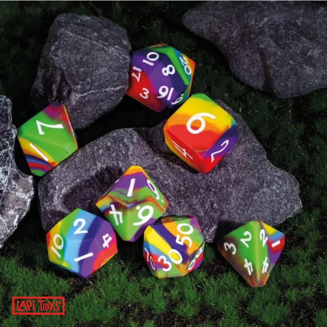 Lapi Toys D&D Polydice Regenboog Set - 7 Stuks