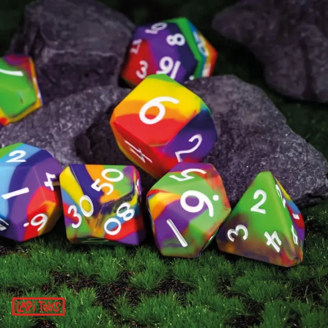 Lapi Toys D&D Polydice Regenboog Set - 7 Stuks