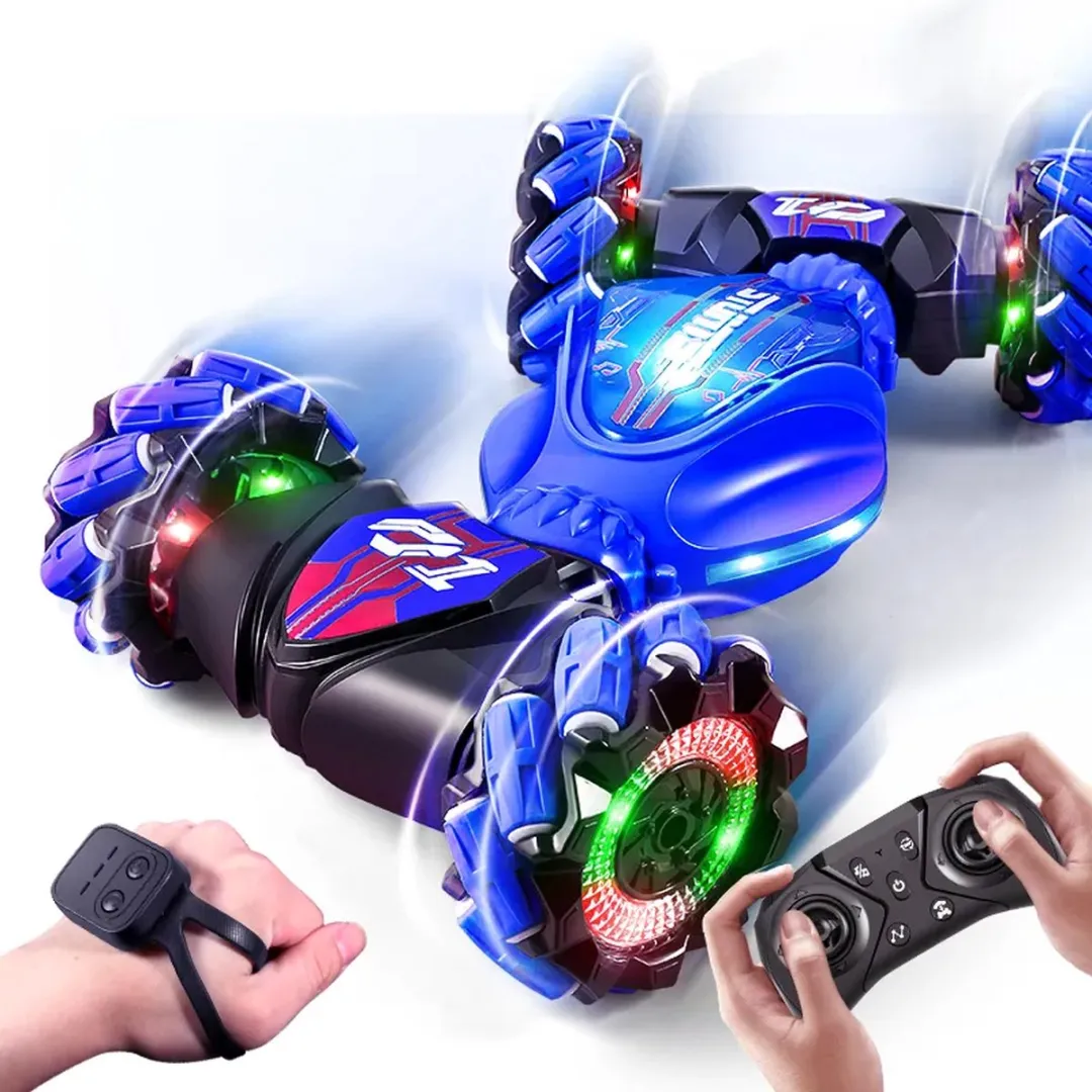 360 Toys® - Bestuurbare Auto - RC Auto - Speelgoed 9 jaar - 4WD - Auto op afstandsbediening - 360° Draaien - Controller & Hand Bestuurbaar - - Voor Binnen & Buiten - Radiografisch - Robot Speelgoed - Donkerblauw