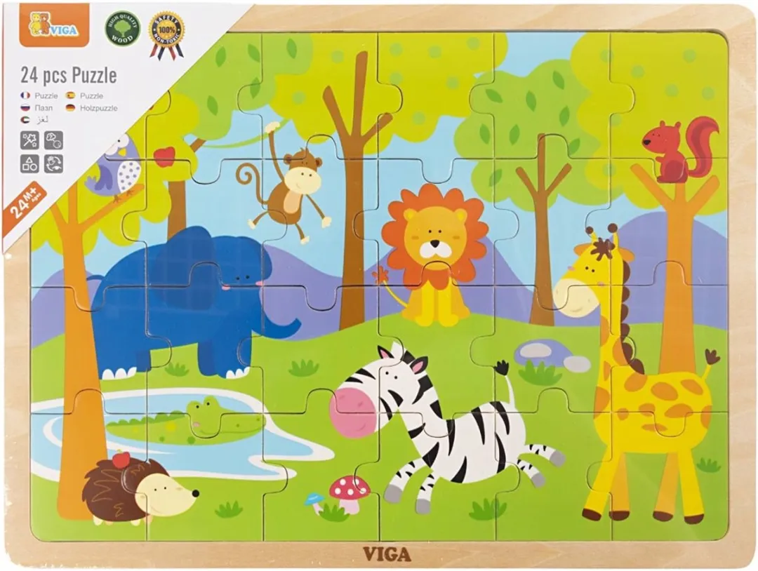 Viga Toys Safari Puzzel 24 Stuks - Meerkleurig