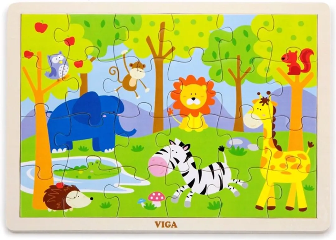 Viga Toys Safari Puzzel 24 Stuks - Meerkleurig