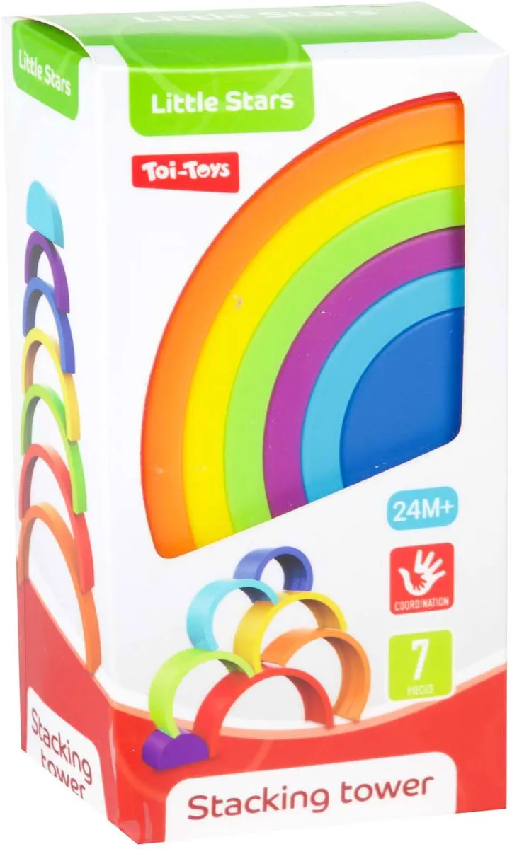 Toi-Toys Little Stars Baby Stapeltoren Regenboog - 6 Stuks