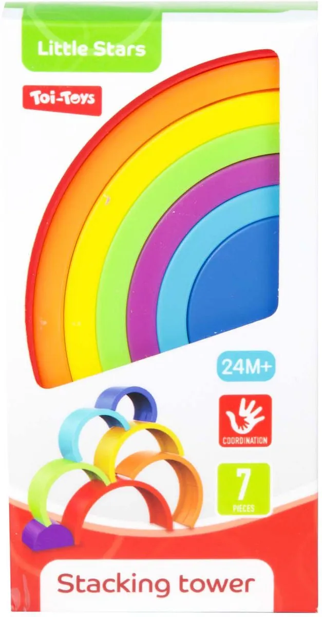 Toi-Toys Little Stars Baby Stapeltoren Regenboog - 6 Stuks