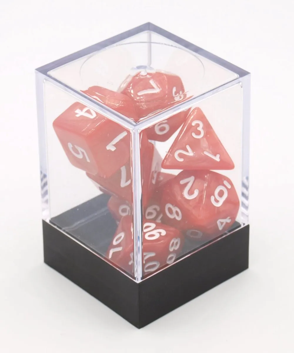 HOT Games Dobbelstenen Set Rood Parelmoer - 7 Stuks