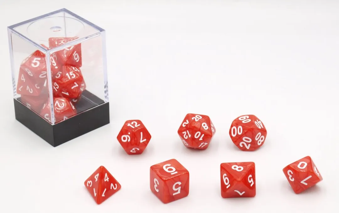 HOT Games Dobbelstenen Set Rood Parelmoer