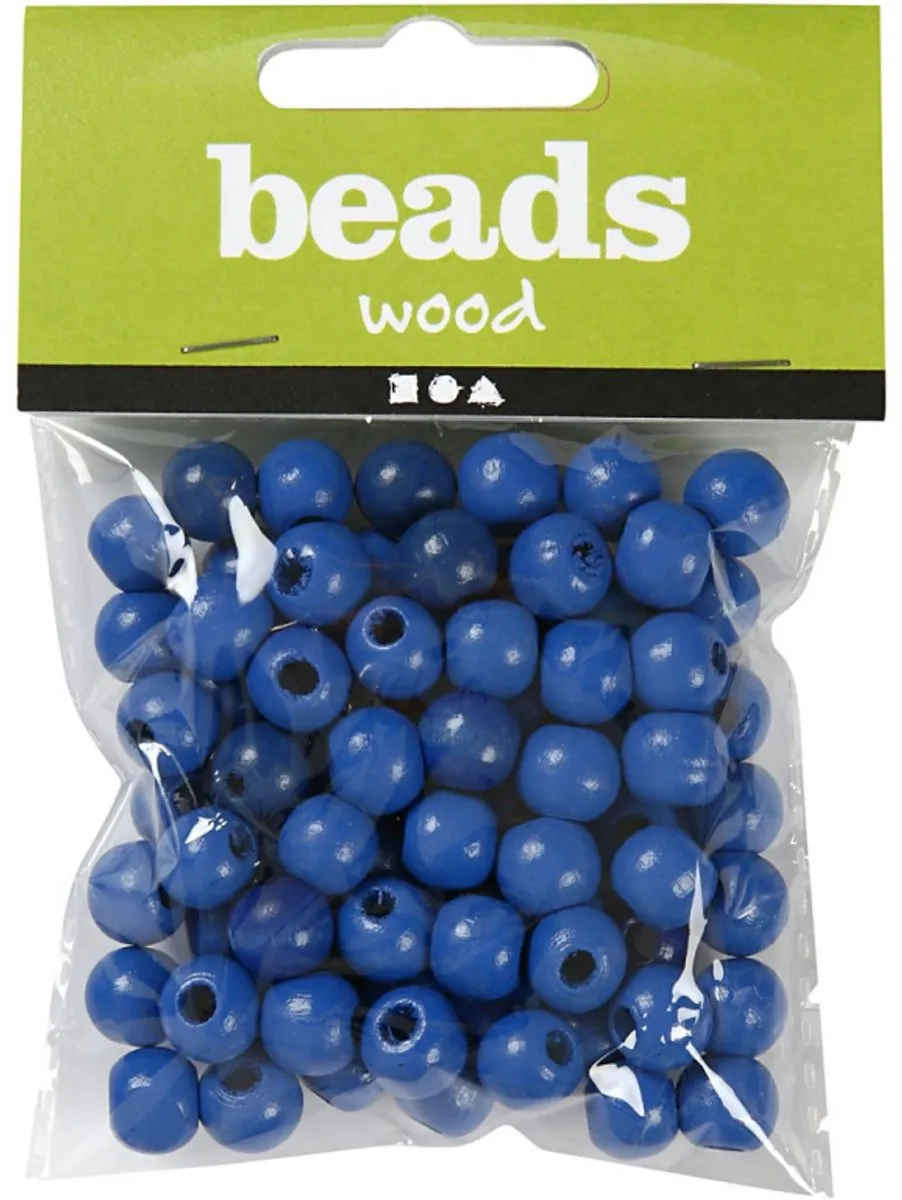 Creativ Company Houten Kralen 12mm - Blauw - 40 Stuks