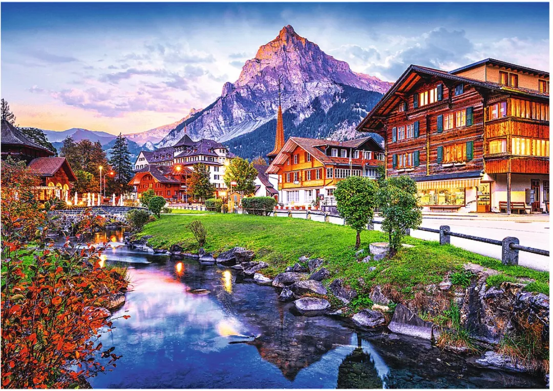 Trefl puzzel 1000 stukjes - Premium Plus Photo Odyssey Zwitsers Alpen dorp.