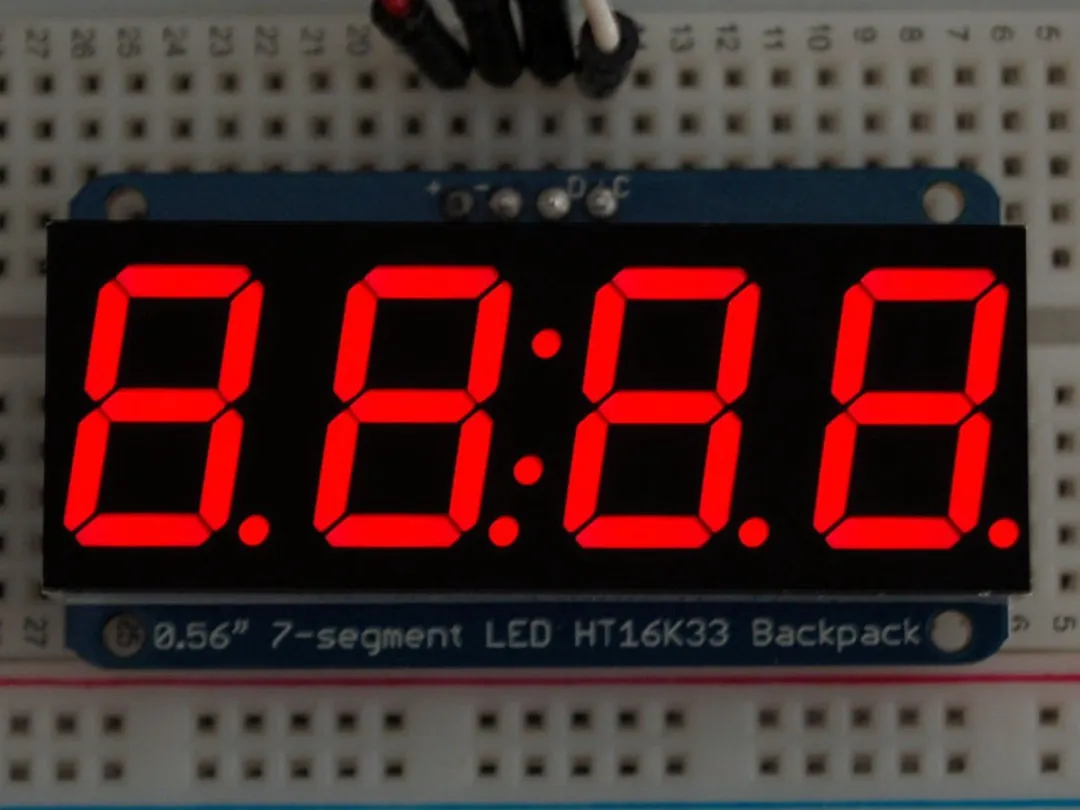 Adafruit 0.56 inch 4-Digit 7-Segment Display I2C Rood