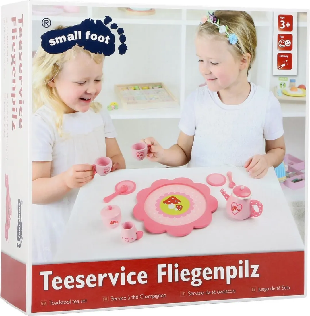 Small Foot Houten Vliegenzwam Theeset Roze