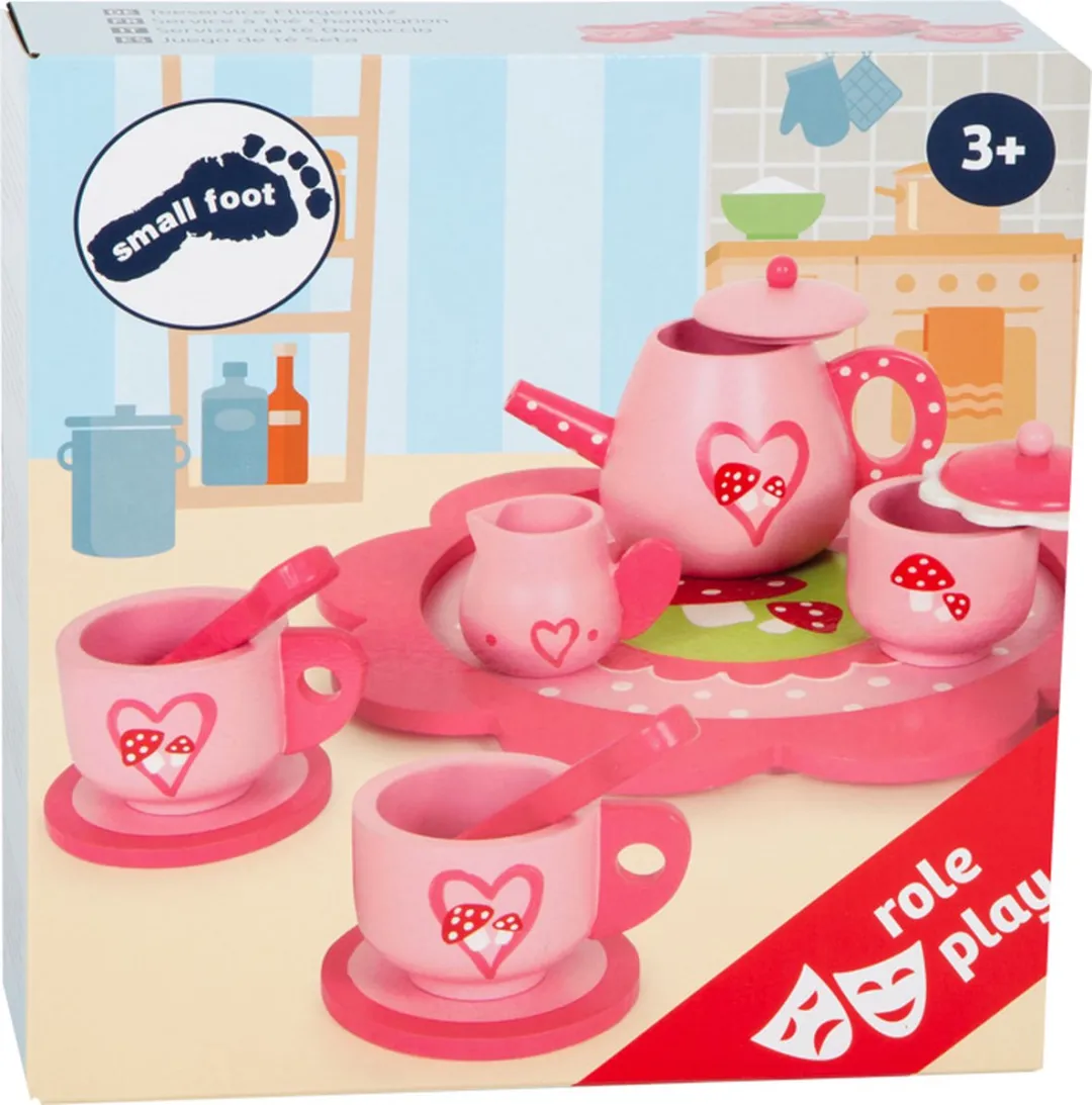 Small Foot Houten Vliegenzwam Theeset Roze