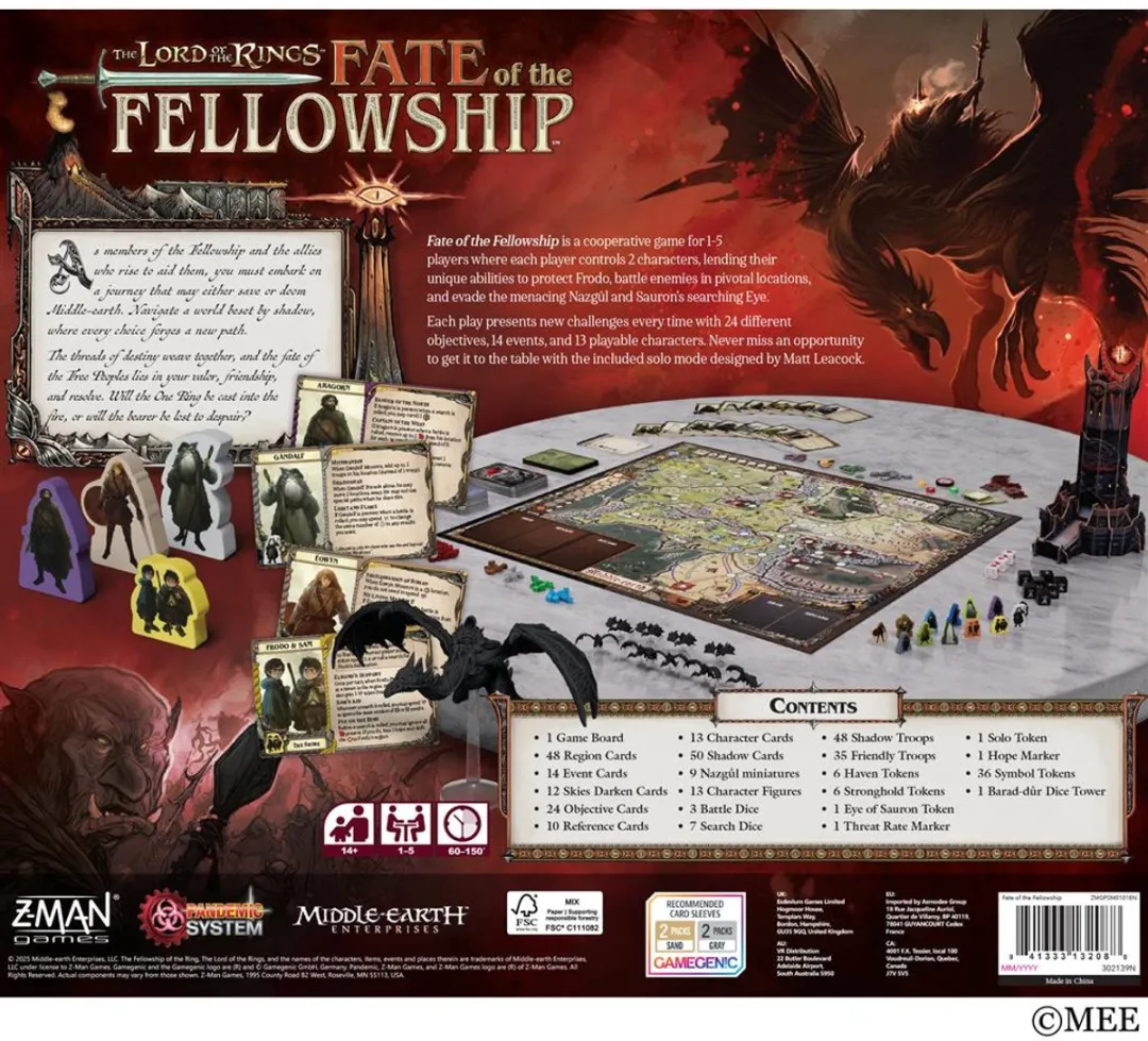 Asmodee The Lord of the Rings Fate of the Fellowship - 1-5 Spelers