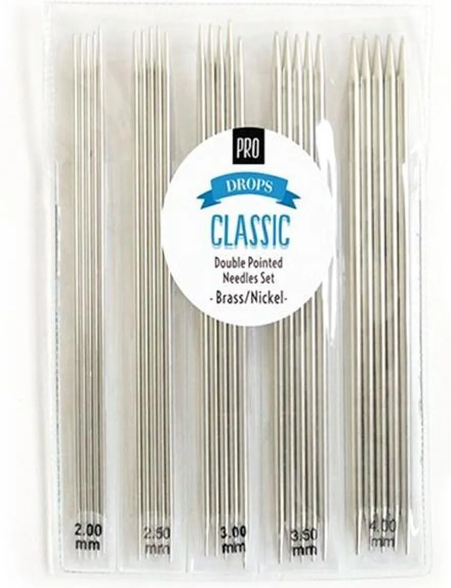 Drops Pro Classic Kousenbreinaalden 15cm - Zilver