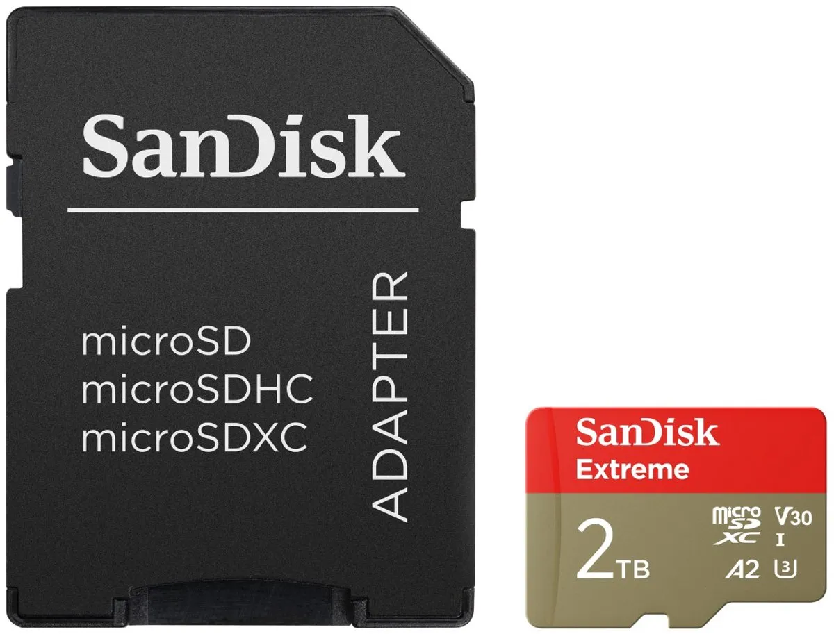 SanDisk Extreme MicroSDXC SDSQXAV-2T00-GN6MA 2TB - Incl. SD-adapter