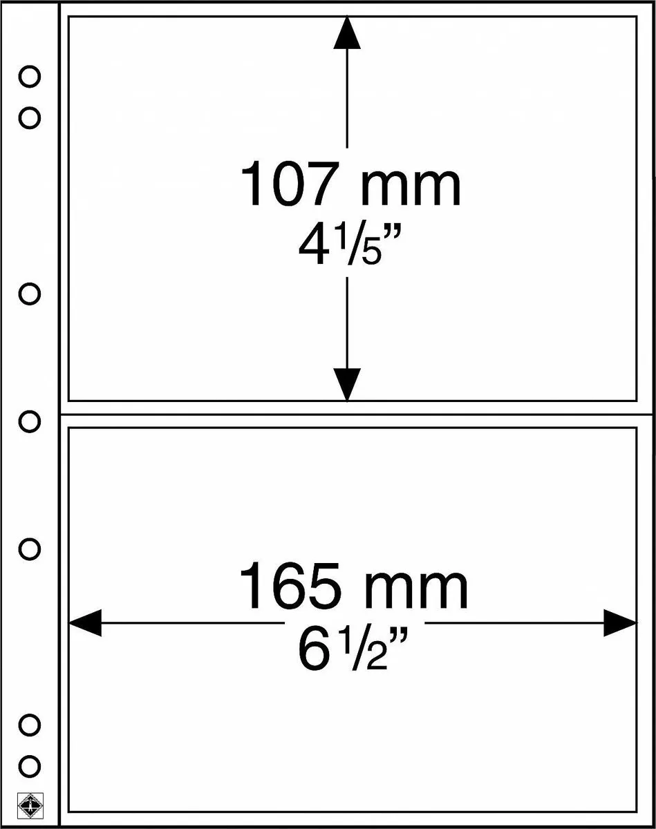 Leuchtturm Insteekbladen Numis Transparant 18 Rings - 2 Vakken 165x107mm