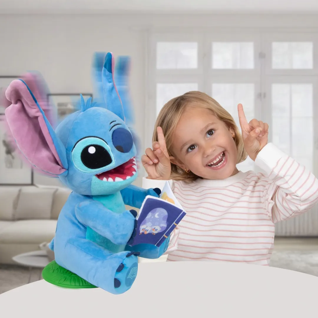 Disney Stitch Verhalenverteller - NL/EN/FR - Interactieve Knuffel met Licht, Geluid en Verhalen