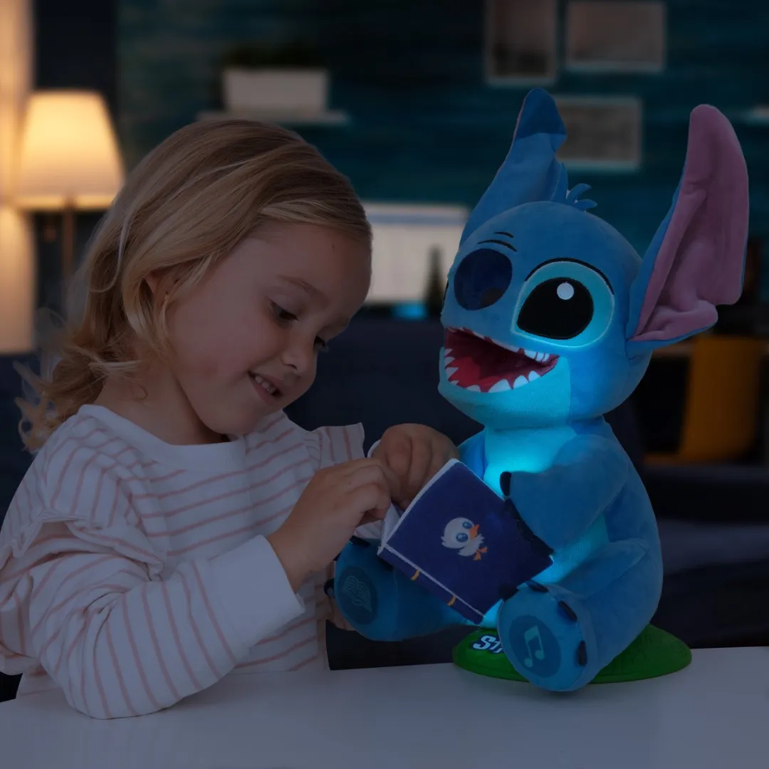 Disney Stitch Verhalenverteller - NL/EN/FR - Interactieve Knuffel met Licht, Geluid en Verhalen