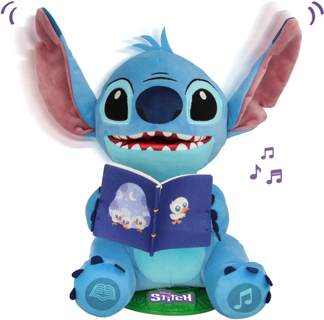 Disney Stitch Verhalenverteller - NL/EN/FR - Interactieve Knuffel met Licht, Geluid en Verhalen