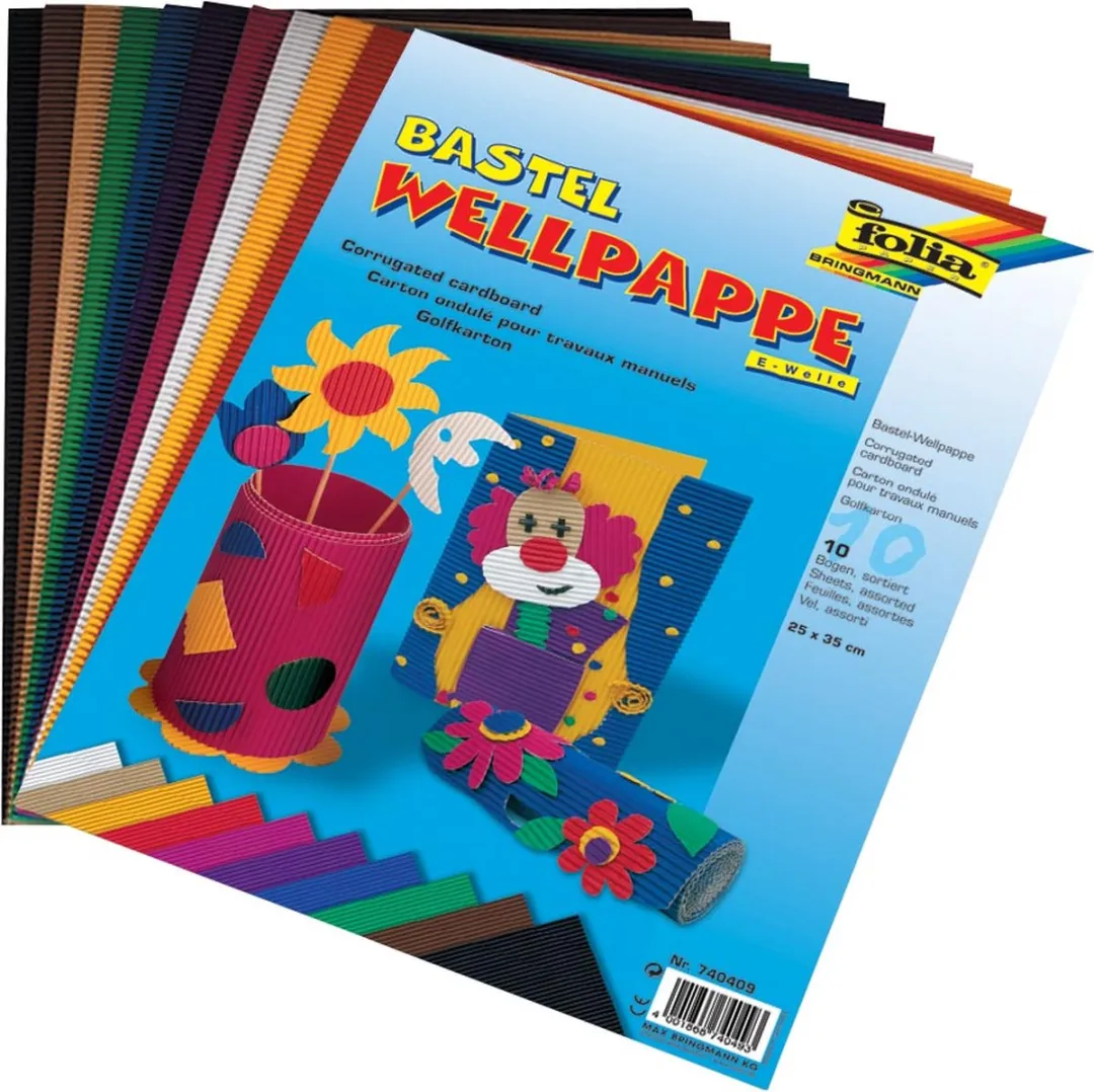 Folia Golfkarton Dubbelzijdig 25x35cm - Geassorteerde Kleuren