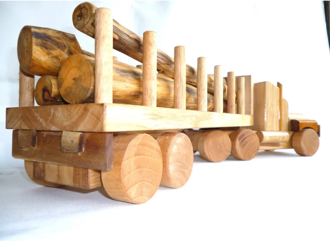 QToys Houten Vrachtwagen Speelgoed - Neutraal