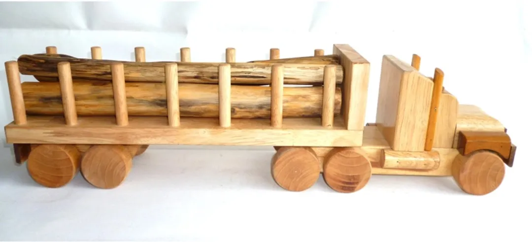 QToys Houten Vrachtwagen Speelgoed - Neutraal