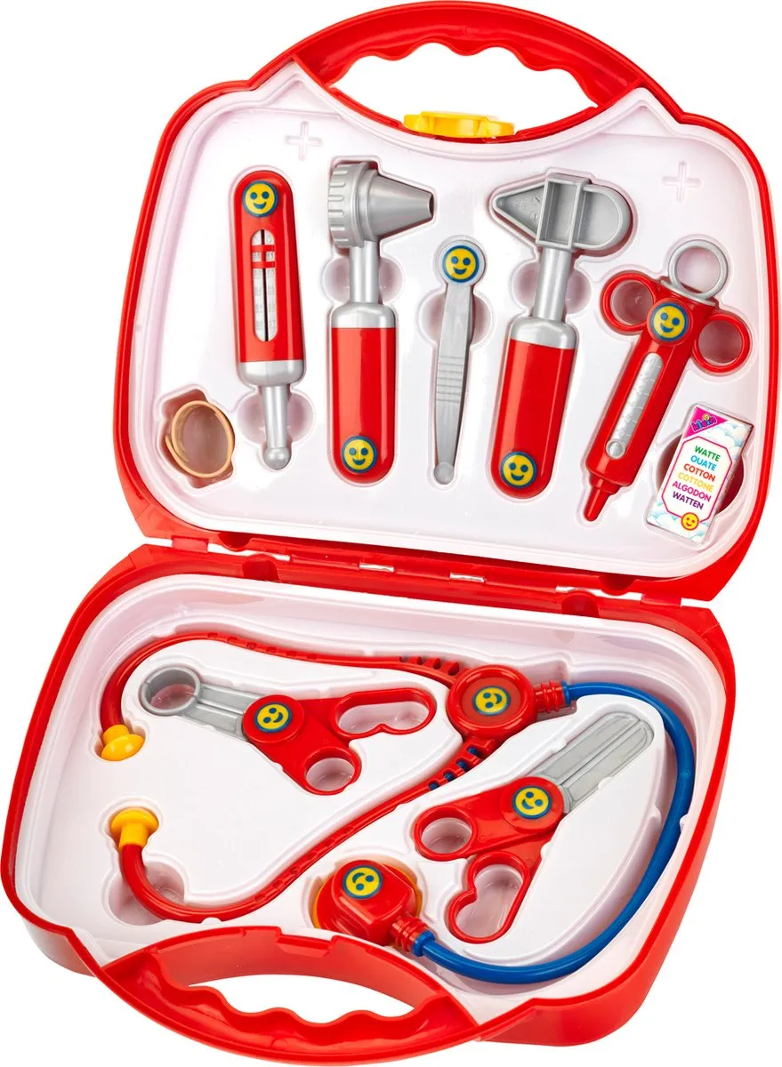 Klein Toys Dokterskoffer - 26,5x9,5x23cm - Rood - afbeelding 6 van 6