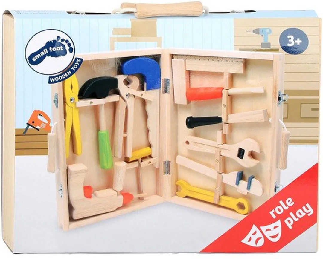 Small Foot Houten Gereedschapkoffer Multicolor - 12 Stuks