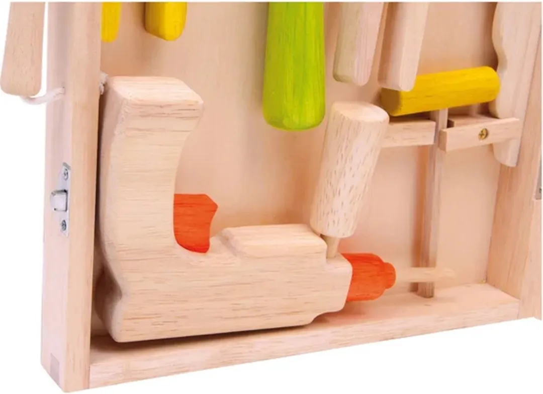 Small Foot Houten Gereedschapkoffer Multicolor - 12 Stuks