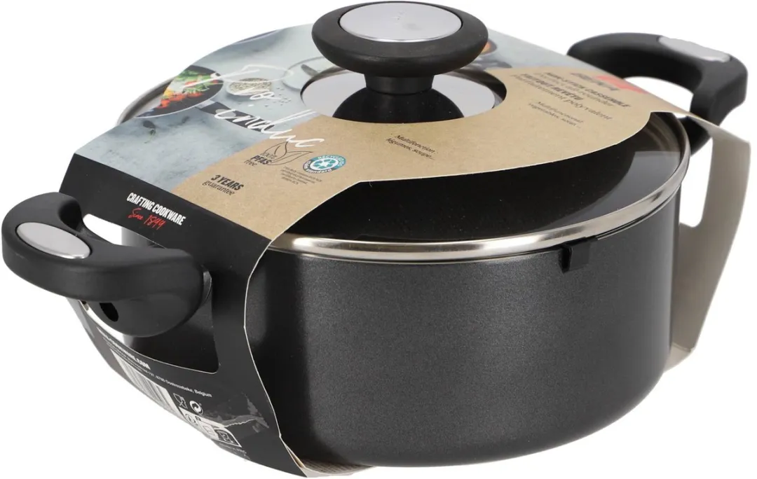 Beka Pro Induc Kookpan met Glazen Deksel 20 cm Zwart