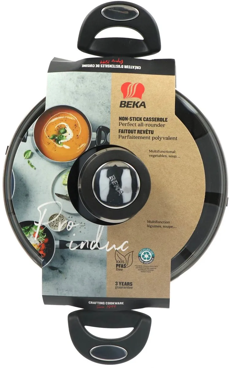 Beka Pro Induc Kookpan met Glazen Deksel 20 cm Zwart