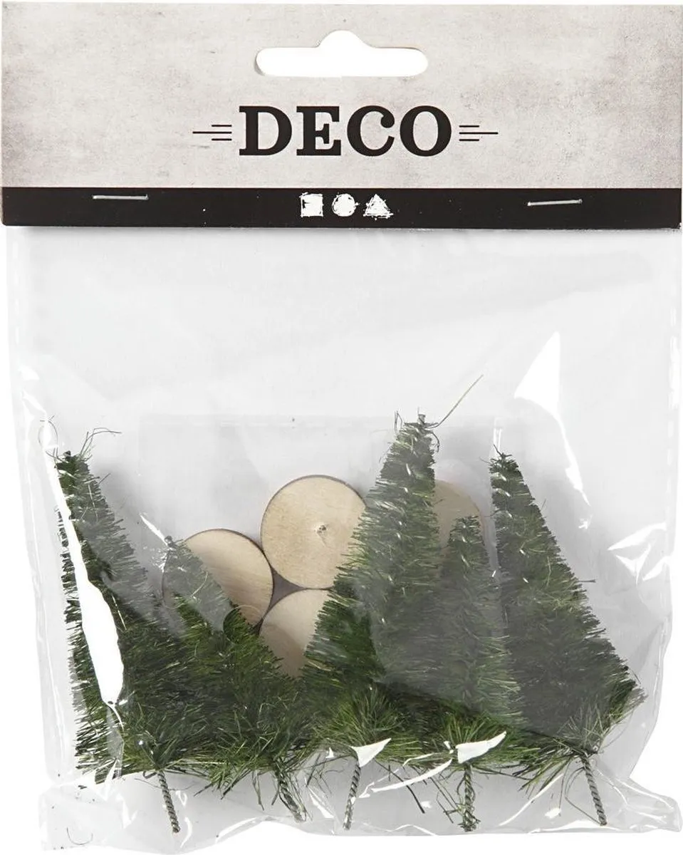 Creativ Company Miniatuur Kerstbomen Groen - 5 Stuks