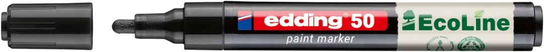 edding 50 EcoLine Verfstift 10 Stuks - Zwart - Ronde punt 2-3mm - afbeelding 2 van 2