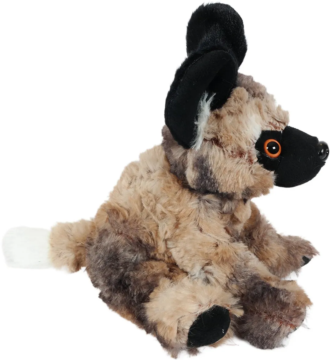 PIA Soft Toys Wilde Hond Knuffel 19cm - Beige/Zwart