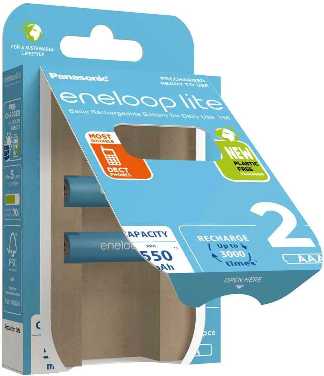 Panasonic eneloop lite AAA Oplaadbare Batterij 950mAh - 2 Stuks