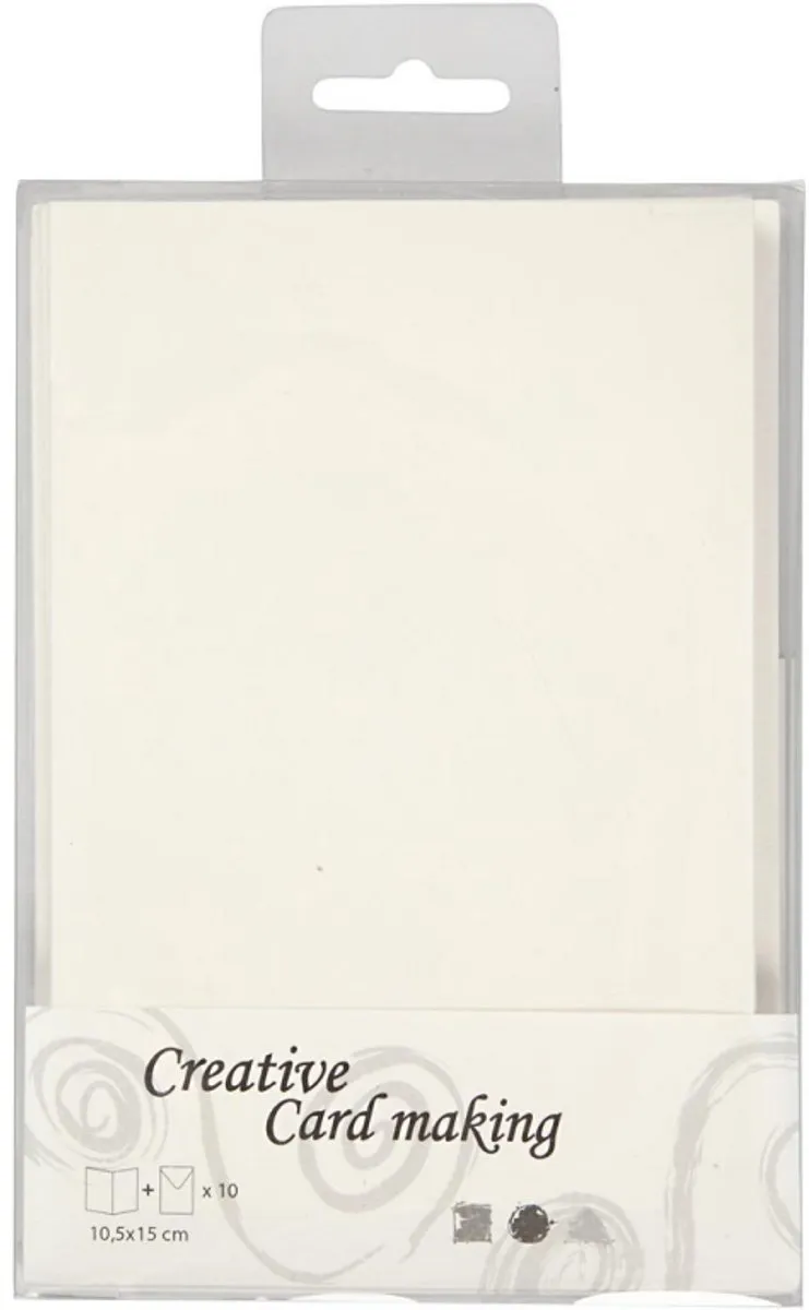 Creativ Company Kaarten & Enveloppen 15x10,5cm - Crème - 10 Stuks