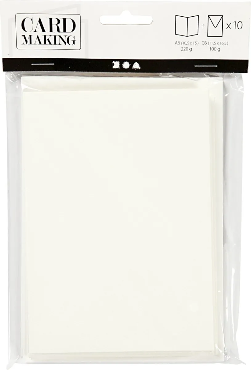 Creativ Company Kaarten & Enveloppen 15x10,5cm - Crème - 10 Stuks