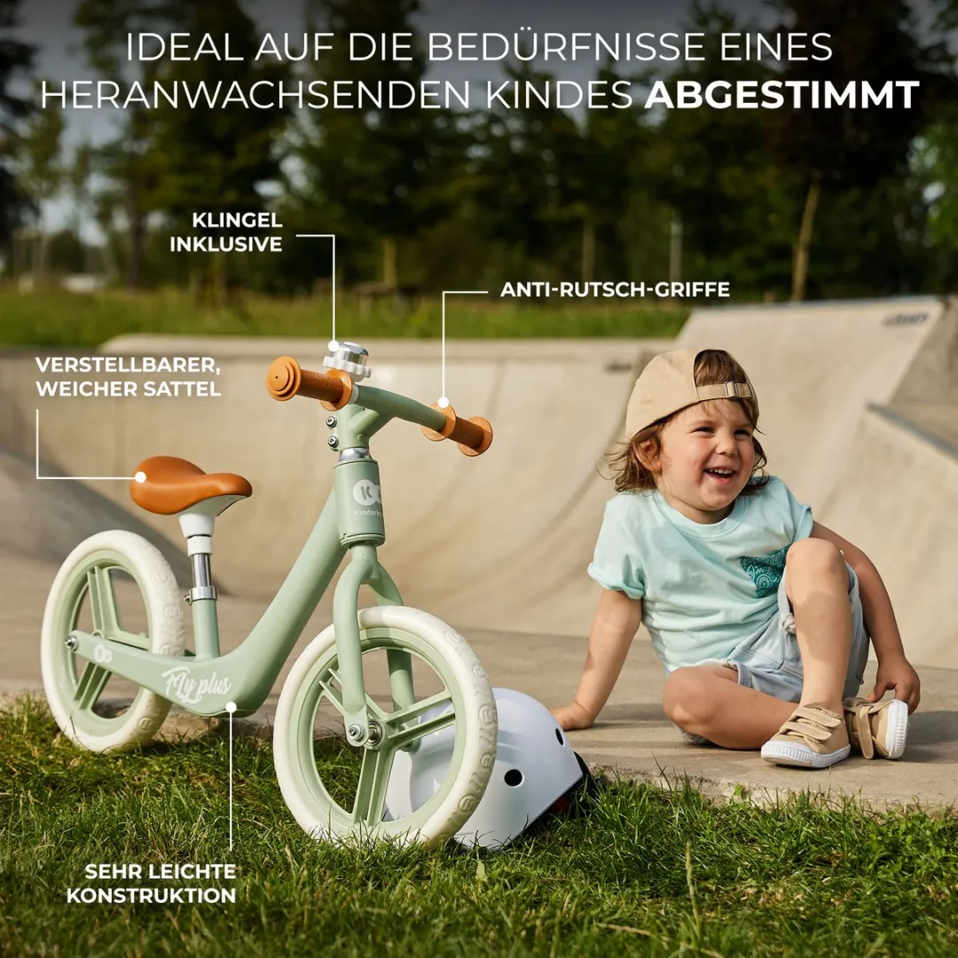KinderKraft FLY PLUS Loopfiets 12 Inch - Fresh Mint