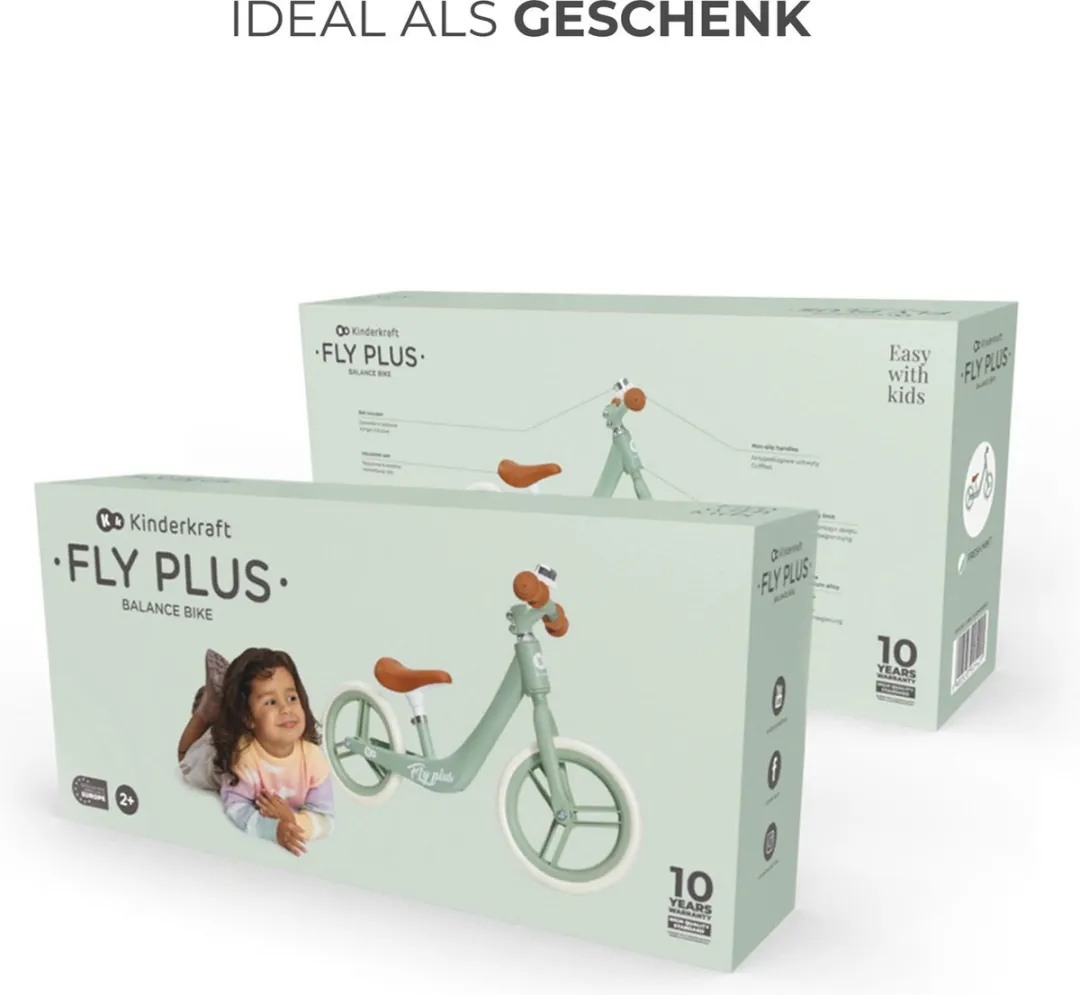 KinderKraft FLY PLUS Loopfiets 12 Inch - Fresh Mint