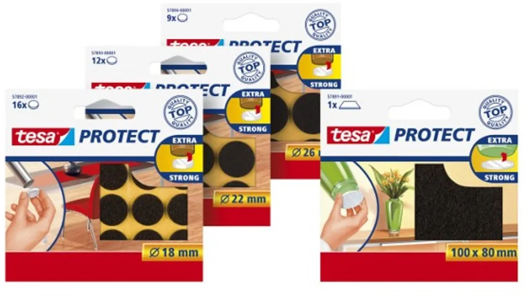 Tesa Protect - Filten Viltglijders - 26mm - Ovaalvorm - Bruin