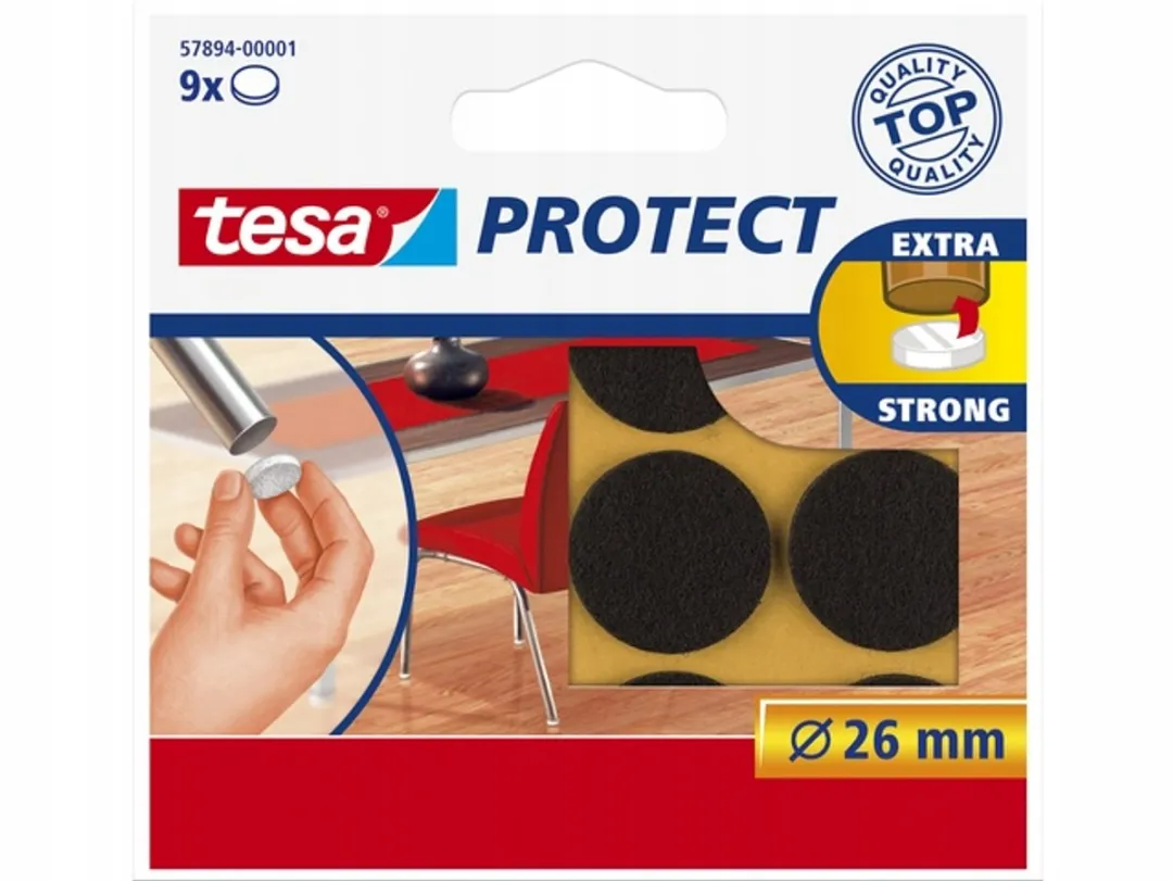 Tesa Protect - Filten Viltglijders - 26mm - Ovaalvorm - Bruin
