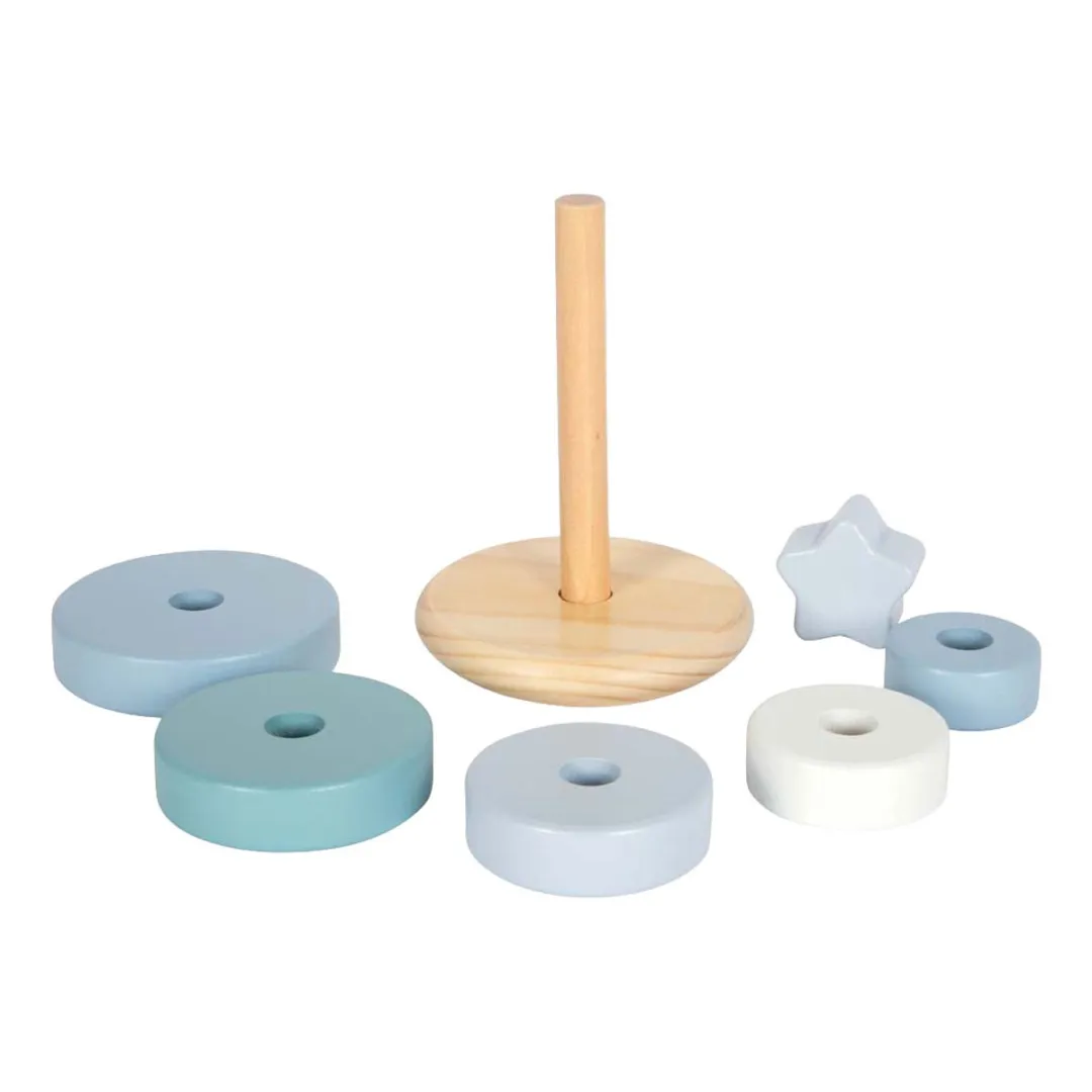 Small Foot Houten Stapeltoren Blauw 7-delig