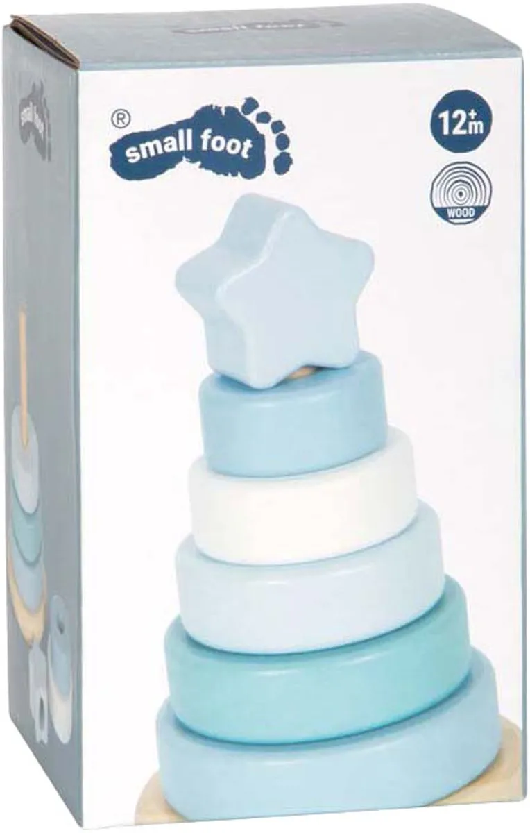 Small Foot Houten Stapeltoren Blauw 7-delig