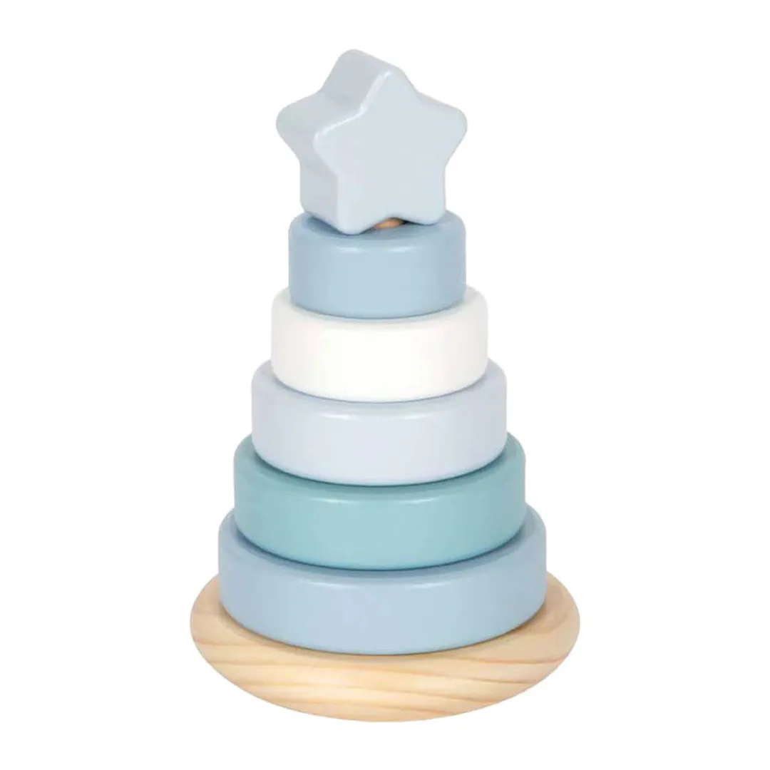 Small Foot Houten Stapeltoren Blauw 7-delig
