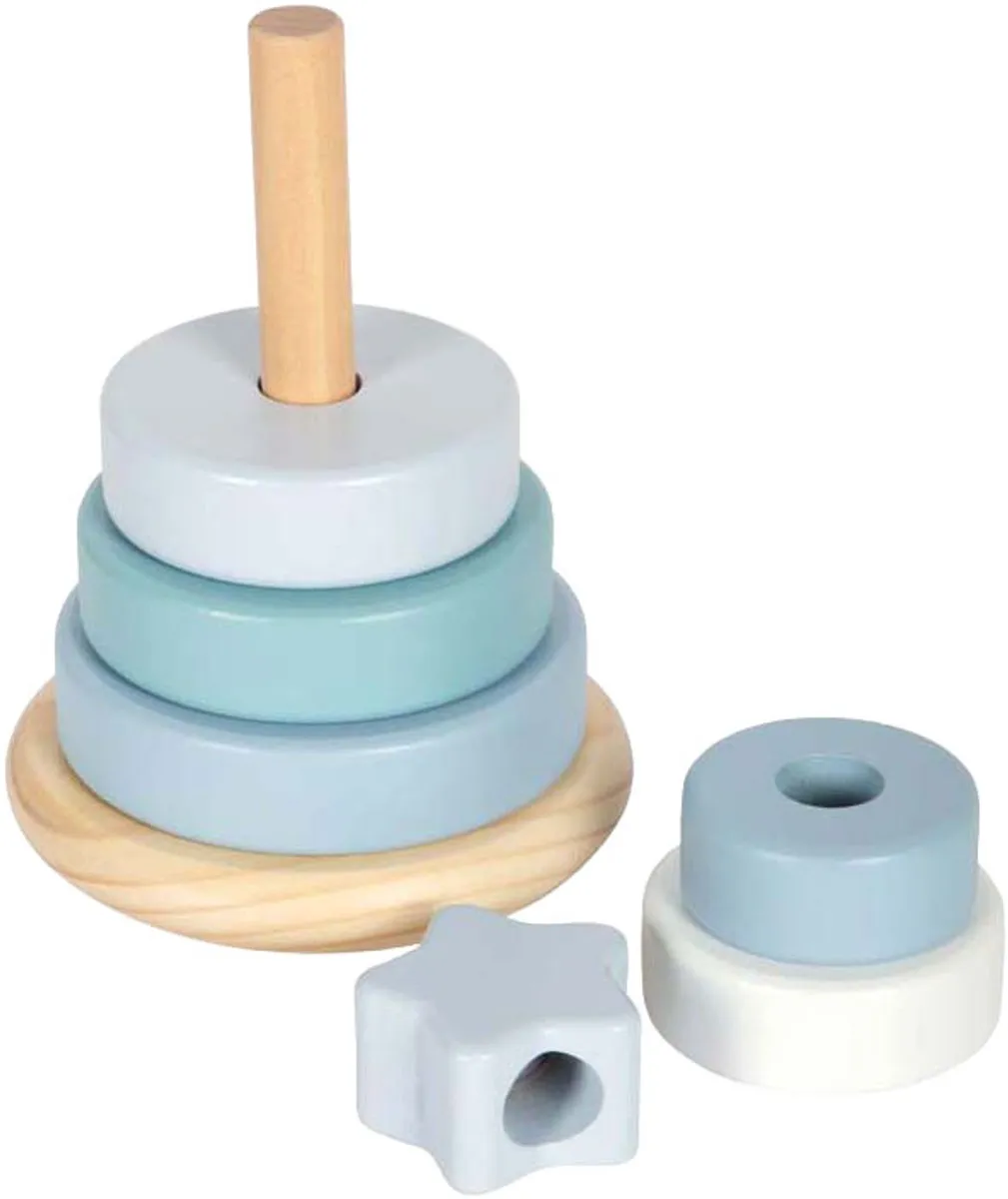 Small Foot Houten Stapeltoren Blauw 7-delig