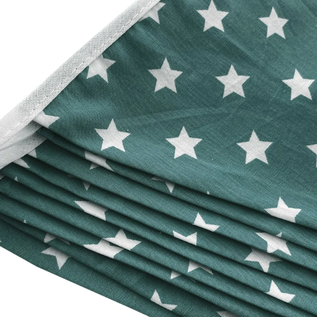 BINK Bedding Stoffen Slinger Stars Olijf - 5m - 9 Vlaggetjes