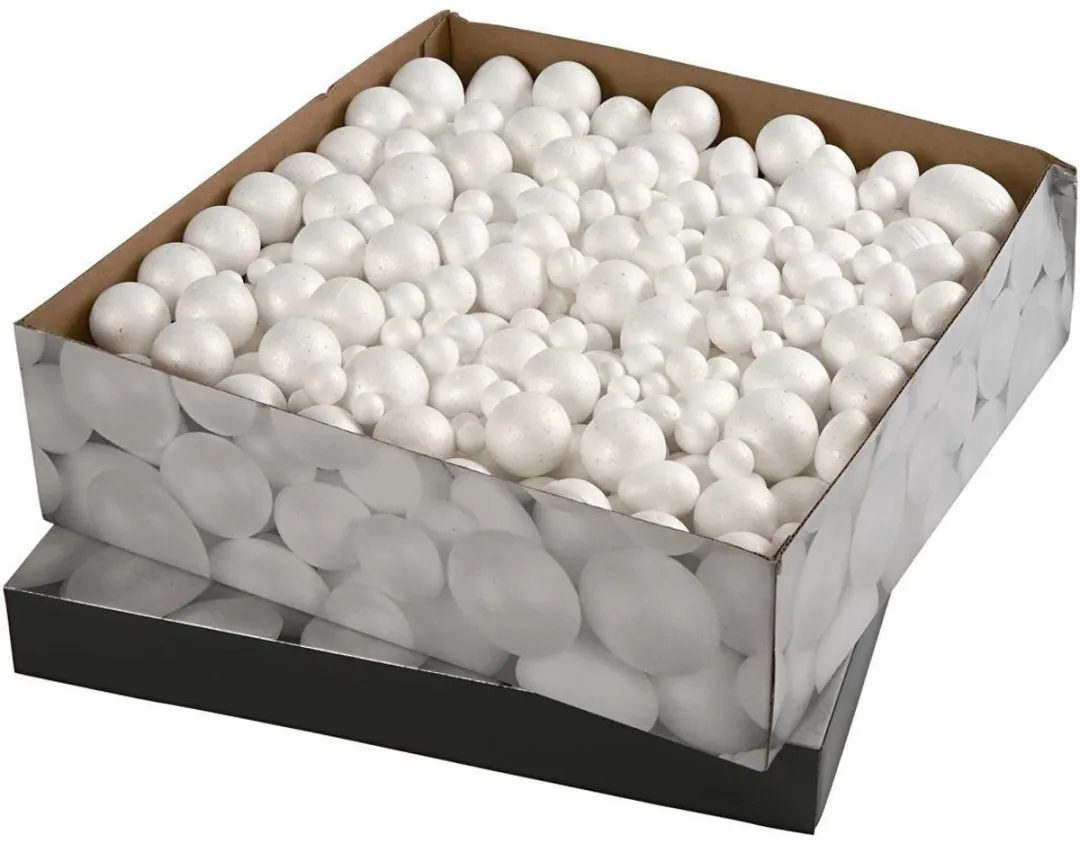 Creativ Company Creotime Styropor Ballen & Eieren 1,5-6,1cm - 550 Stuks Wit