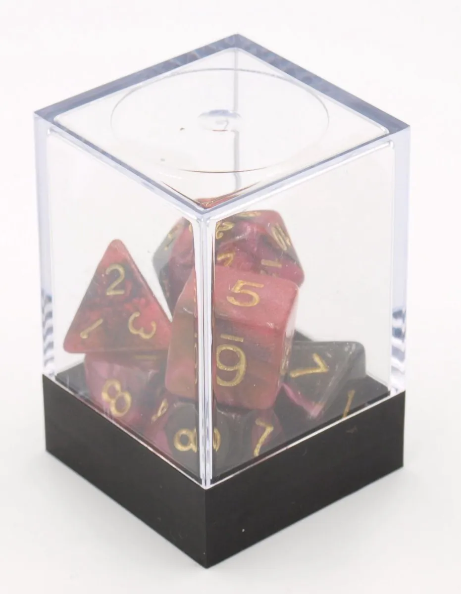 HOT Games Dobbelstenen Set 7 Stuks - Zwart/Rood