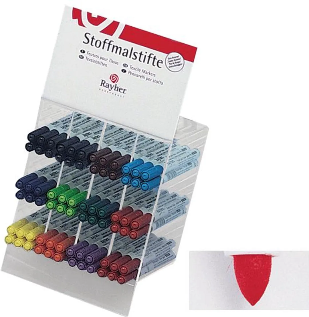 Rayher Textielstiften Set - 4 Stuks - Multi Kleur