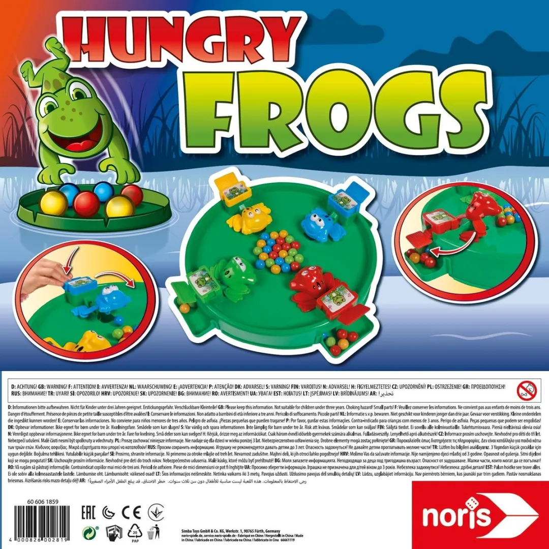 Noris Hungry Frogs - Simba Hongerige Kikkers - 4 Spelers - vanaf 4 jaar - afbeelding 6 van 6
