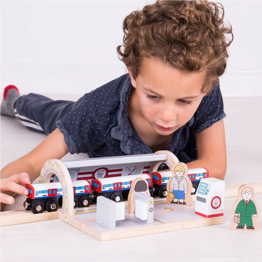 BIGJIGS Ondergronds Station BJT277 - 2-delig - Multicolor